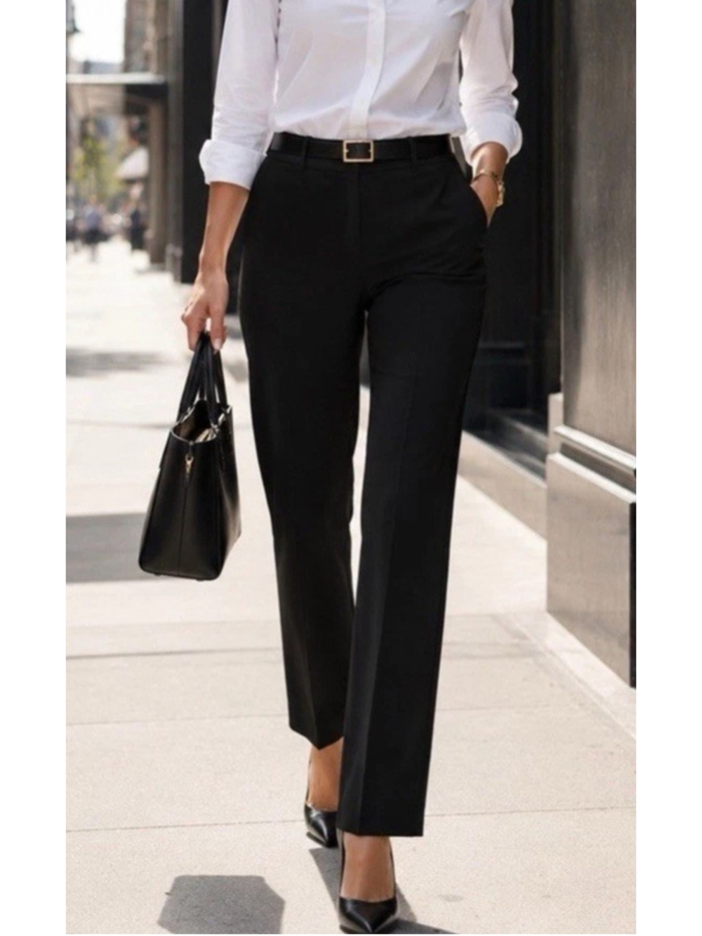 J Crew Tollegno 1900 Women’s 100% Wool Black Wide Leg High Waist Trousers Pant 4